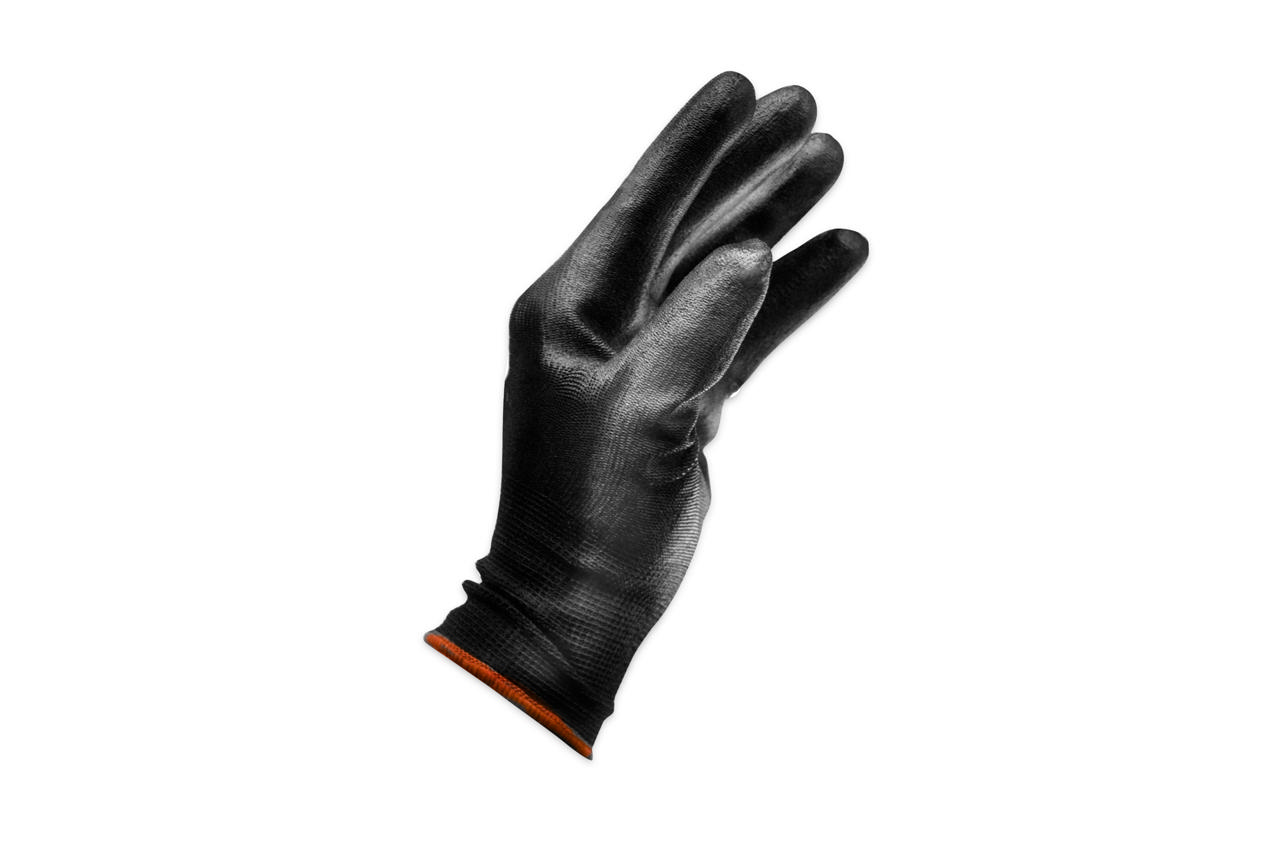Assembly gloves PU black - 12 pairs