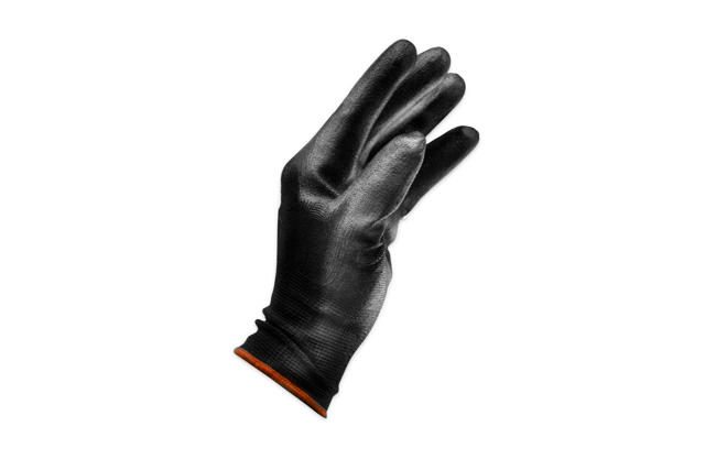 Assembly gloves PU black - M 12 pairs