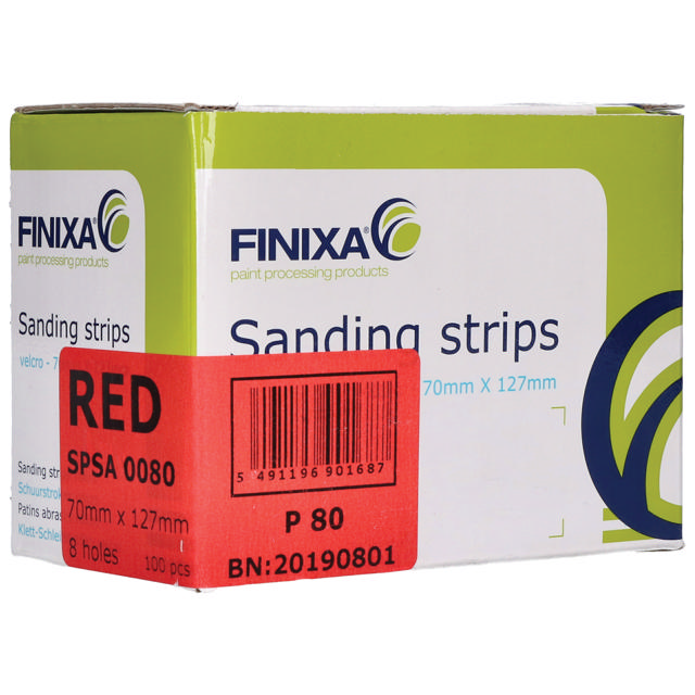 Sanding strip-paper-70x125mm 8 holes P400 100p.